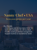 Nanny/Chef • Wayland, USA
